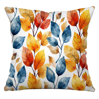 Autumn Leaves Throw Pillow, Nature Cotton Twill Pillows