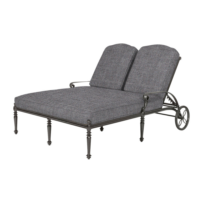 Grand Terrace Outdoor Chaise Lounge, Cast Slate Sunbrella® Plainweave, Desert Bronze
