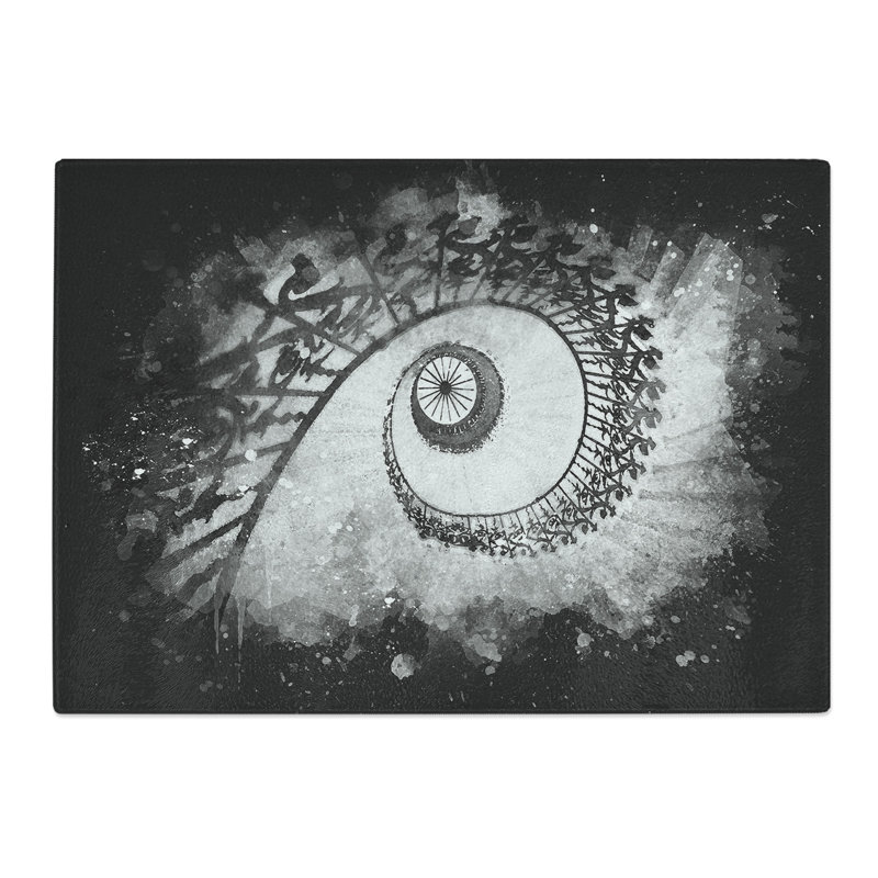 Tempered Glass Spiral Staircase Chopping Board, 20 cm x 28.5 cm
