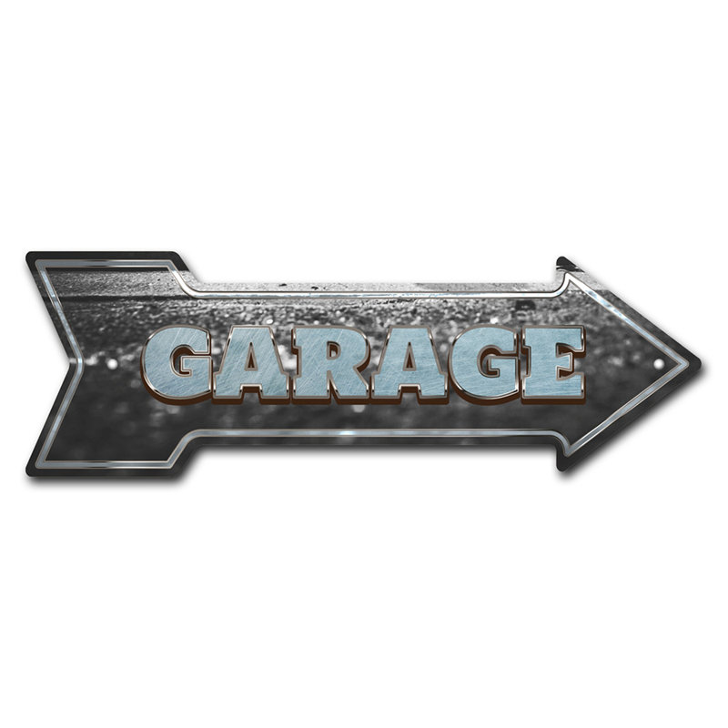 Amovible - 999855_Garage (2) Décalcomanie amusante avec décoration de flèche, H 6 po x l 18 po x P 1 po