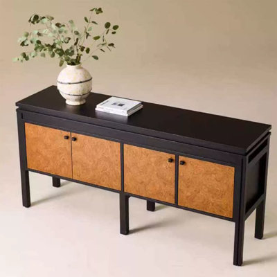 Mid-Century Modern Two-Tone Wood Entryway Cabinet