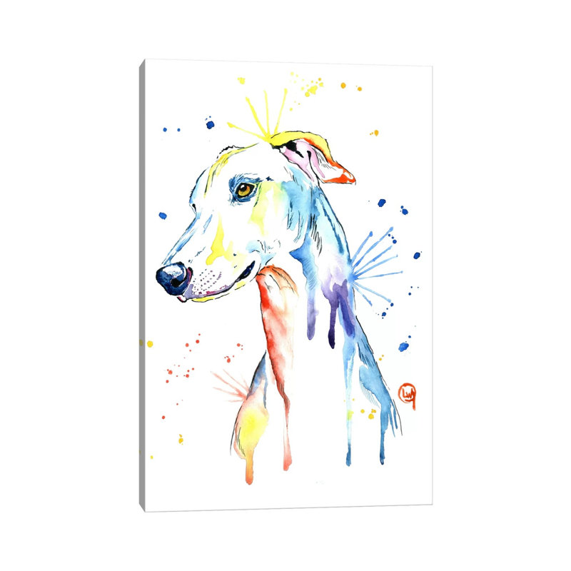 Greyhound by Lisa Whitehouse - Wrapped Canvas Painting, 66.04 cm H x 45.72 cm W x 3.175 cm D