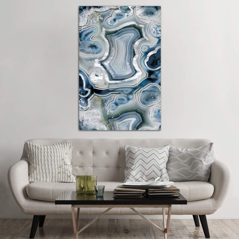Sterling Sapphire Geode - Wrapped Canvas Print, 66.04 cm H x 45.72 cm W x 1.91 cm D