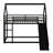 Twin Over Twin Bunk Bed With Safety Guardrail, Metal Bunk Bed Frame With Slide And Ladder-116970128