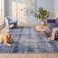 Tapis Abbey moderne à poils courts, style aquarelle abstraite, bleu marine, turquoise, gris, crème et rose, lavable à la machine, antidérapant, pour l'intérieur et l'extérieur, adapté aux animaux domestiques, idéal pour le salon, la chambre, la salle à manger, l'entrée, le couloir ou le bureau.-826499706