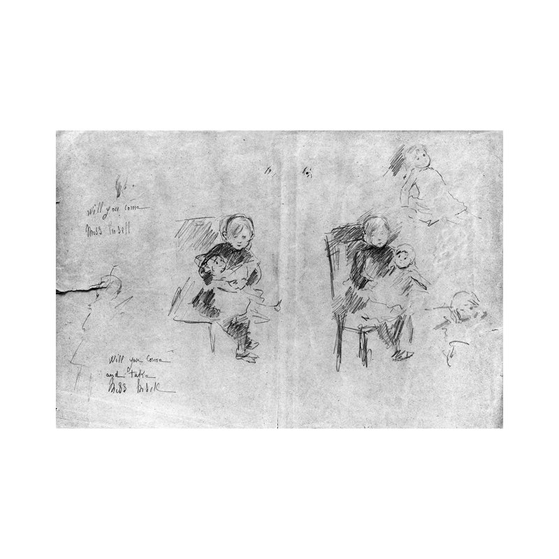 Studies For Little Girl With A Doll, 1884 by Berthe Morisot - Wrapped Canvas Painting, 20.32cm H x 30.48cm W x 1.905cm D