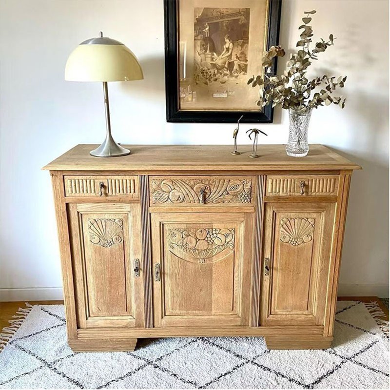 Buffet en bois massif rétro français