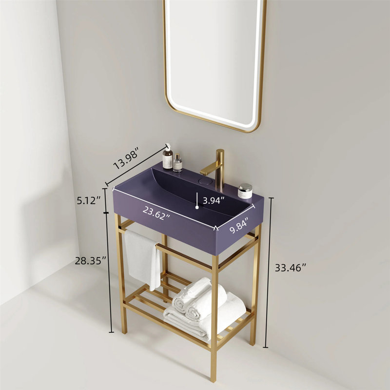 Meuble-lavabo avec lavabo, meuble-lavabo autoportant avec pieds en métal, meuble-lavabo avec rangement pour la maison