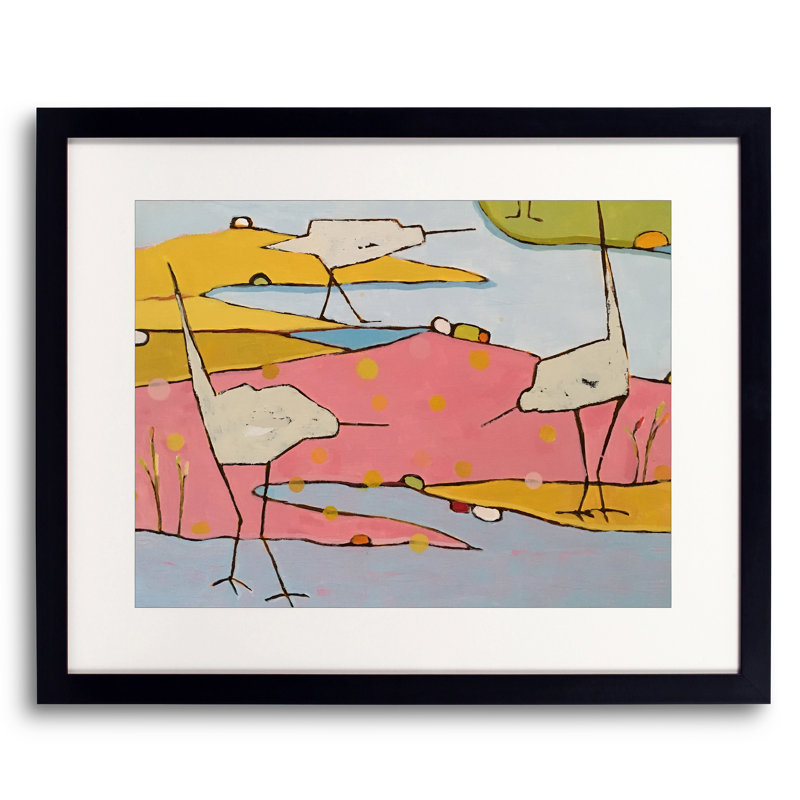 Salmon Marsh Print by Phyllis Adams, 24" H x 30" W, Black Framed Paper