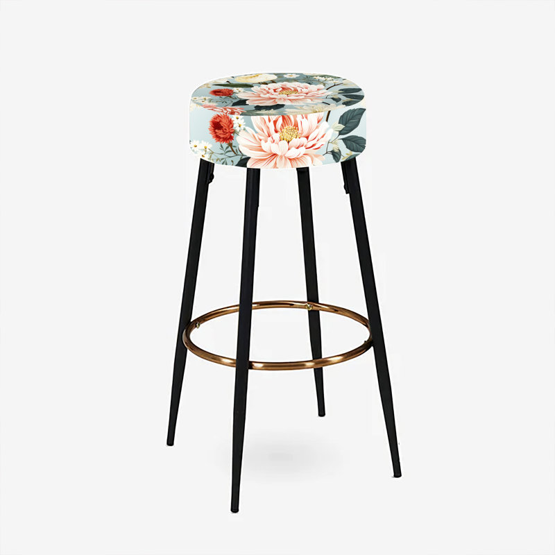 Ensemble de 2 tabourets de bar roses floraux Serenade Beauty V