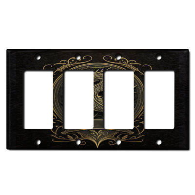 Copper Rust Patina Teal Print 4 - Gang Toggle Light Switch Standard Wall Plate
