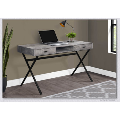 Modern Home Office Computer Desk with Storage Drawers and Open Shelf, Ideal for Small Spaces and Efficient Work Setup