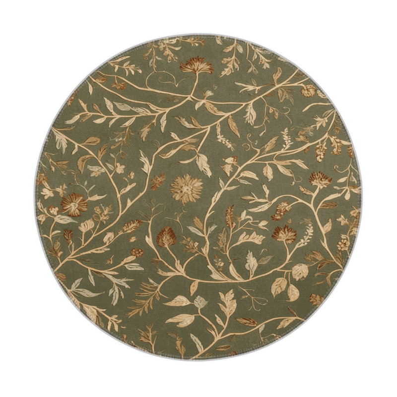 Tapis d'intérieur et d'extérieur brun Nature, Rond 5 pi
