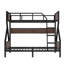 Black Bunk Bed, Metal Bunk Bed With Storage Shelves And Lights For Teens-1095007805