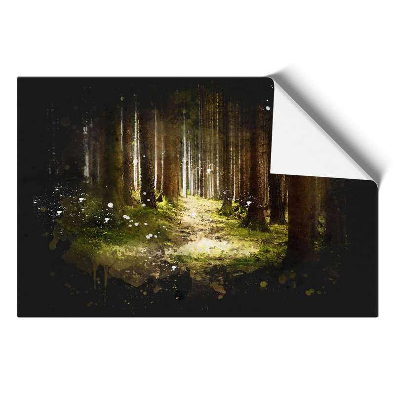 Green Forest Paint Splash - Frameless Print, 30cm H x 42cm W x 0.1cm D