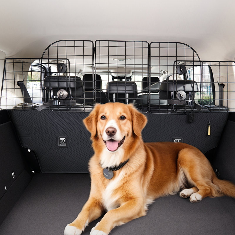 Barrière de séparation pour chien 38,5 "à 61,6" Dog Car Barrier, L 60 po x P 16,7 po x H 1,18 po