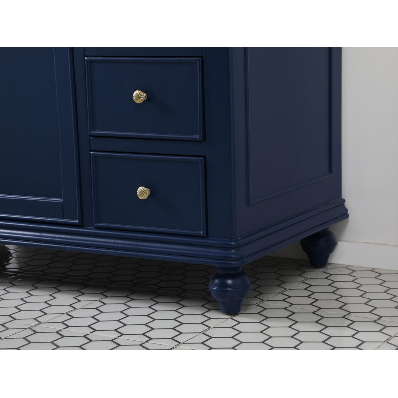 Ensemble de meuble-lavabo simple 42 po Otto, Bleu, Blanc / Gris