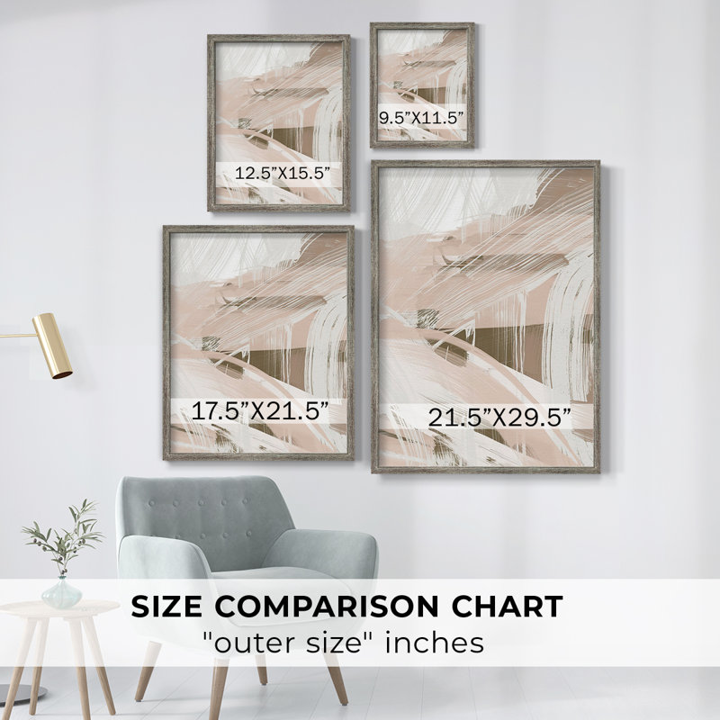 Reproduction encadrée Earthtone Swipe II - bois massif, H 11 po x l 9 po