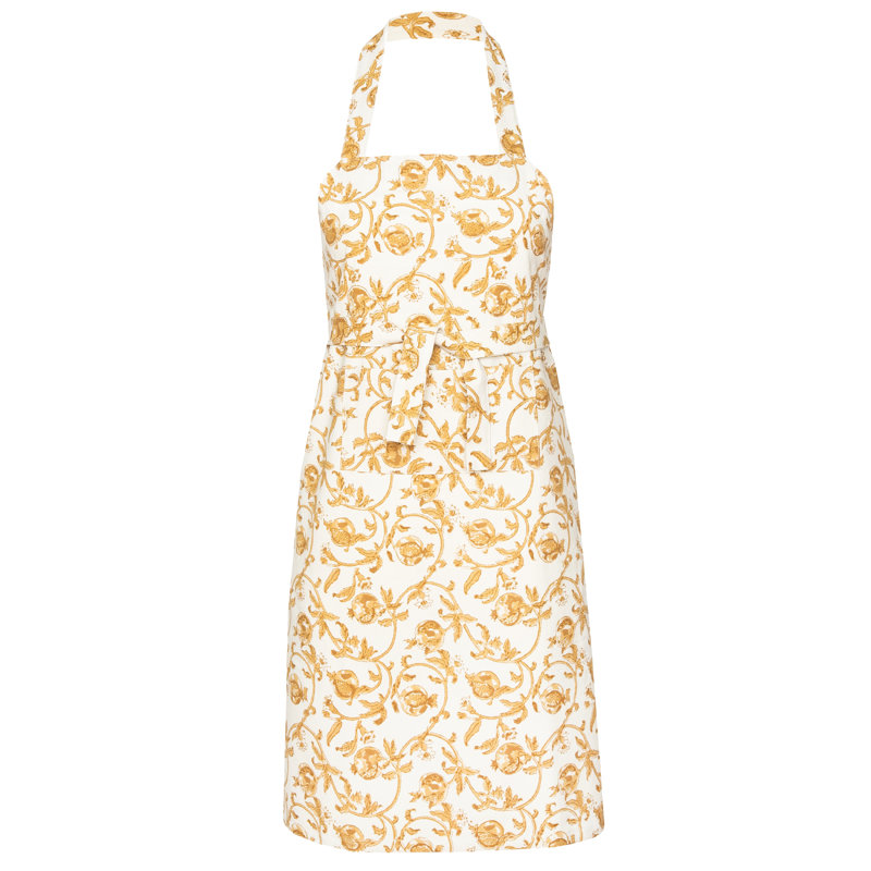 Granada Cornflower Blue 32" W x 36" L Apron, Mustard