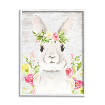 Art rustique, giclée encadrée noire avec motif floral