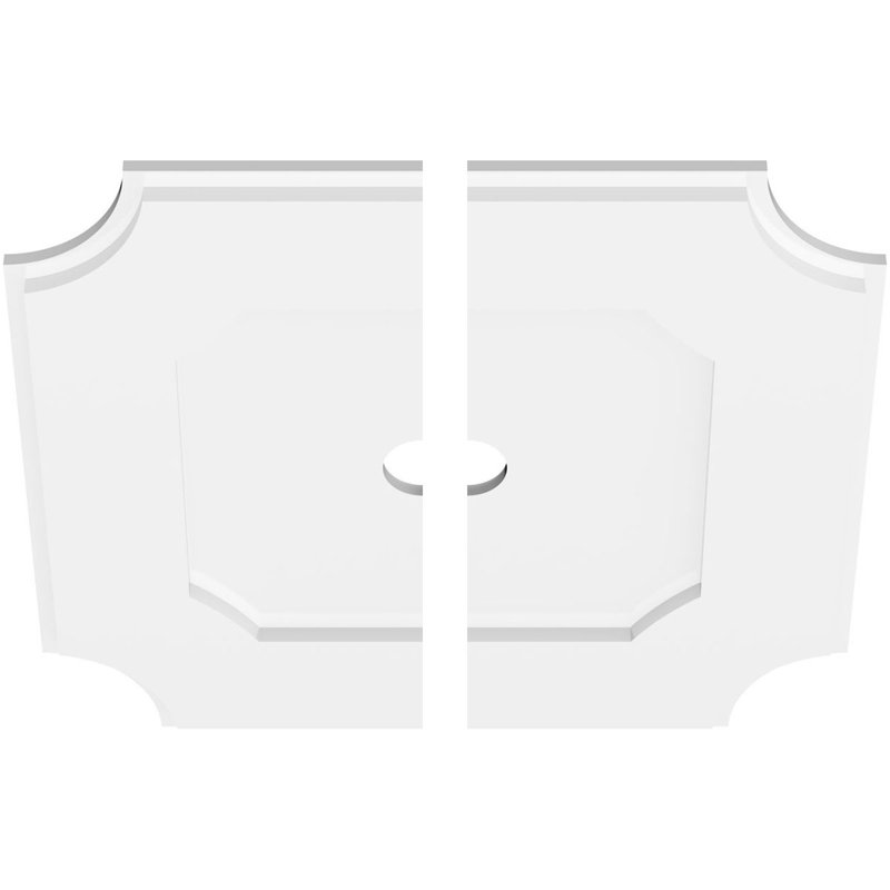 Médaillon de plafond contemporain en PVC de qualité architecturale Locke, deux pièces, H 1 po x l 20 po x P 20 po