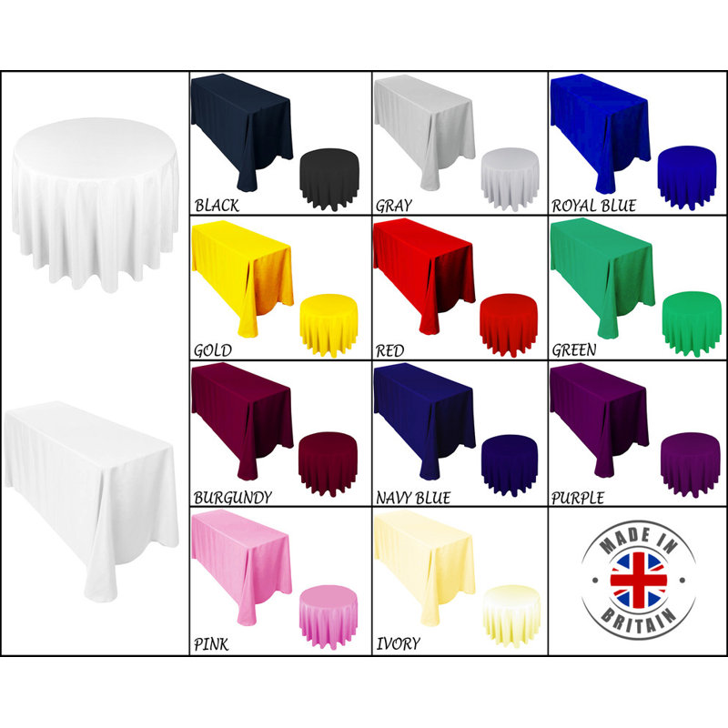 RE-10PCBurgundy Polyester Tablecloth, Burgundy, 220.5cm W x 323.4cm L