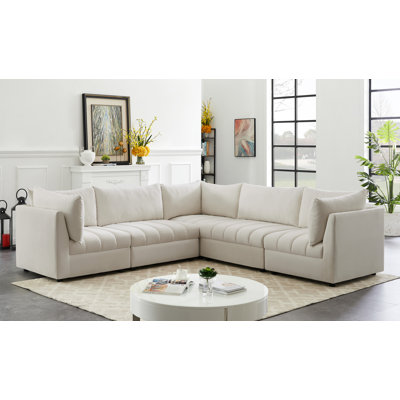 Ensoll Velvet L-Shaped Sectional Reversible