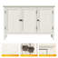 Buffet avec portes et tablettes réglables, buffet bohémien, armoire à crédence en bois pour chambre à coucher, salon, salle à manger, couloir, blanc grisâtre