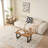 Walnut MDF Night Stand, Small Sofa Side Accent Table with Metal Legs
