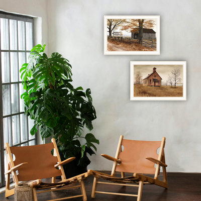 Add A Touch Of Style To Your Living Room & Bedroom With Decor 4U Wall Art, 2 , Old Country Road White Framed Print, , Multicolor, 5 Lb For Home In Bed