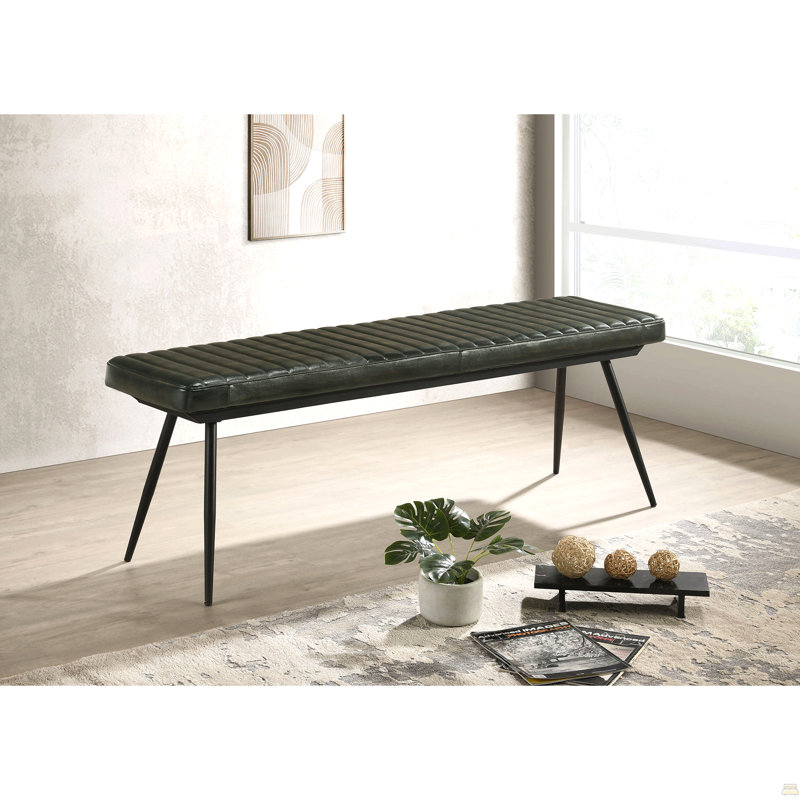 Banc à coussins espresso et capitonné noir