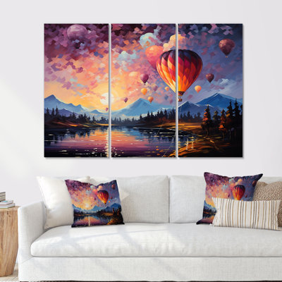 «Expressionist Balloon Flight - Montgolfière», ensemble d'art mural