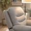 Fauteuil inclinable électrique l 40 po gris clair avec port USB, lumières DEL, accoudoirs coussinés et revêtement en cuir respirant-1956405404
