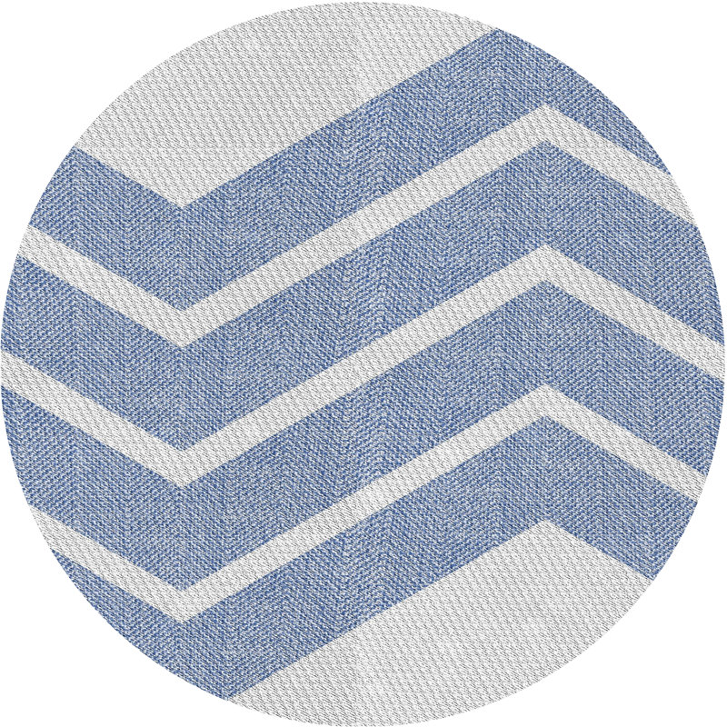 Tapis gris / bleu Antronette, Rond 3 pi
