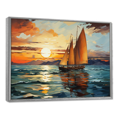 Iolanta Sailboat Surreal Voyage - Boat Sailing Canvas Print