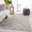 Wool Geometric Area Rug in Gray-441397817