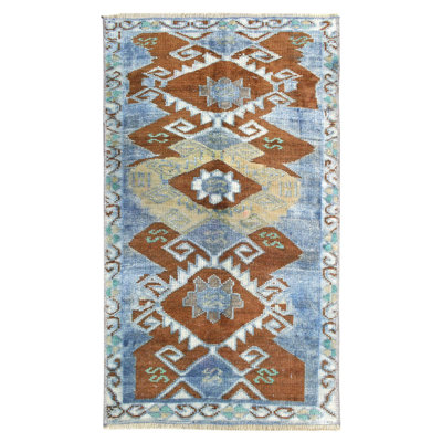Yastik One-of-a-Kind 1'8" X 2'11" Wool Area Rug in Blue