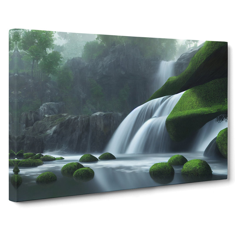 Reflective Waterfall - Wrapped Canvas