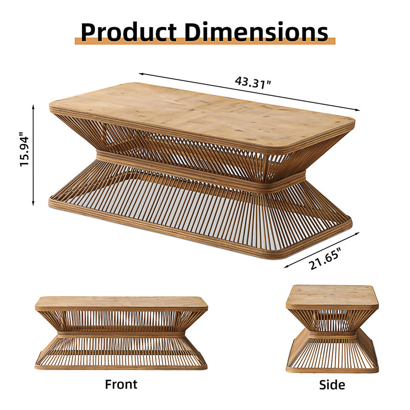 Table basse Mid-Century moderne (table incluse seulement)