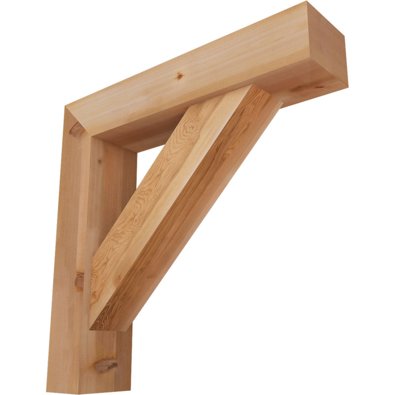 Traditional Block Bracket w/ Offset Brace, 34 x 34, 7 1/2"W Western Red Cedar (Smooth)