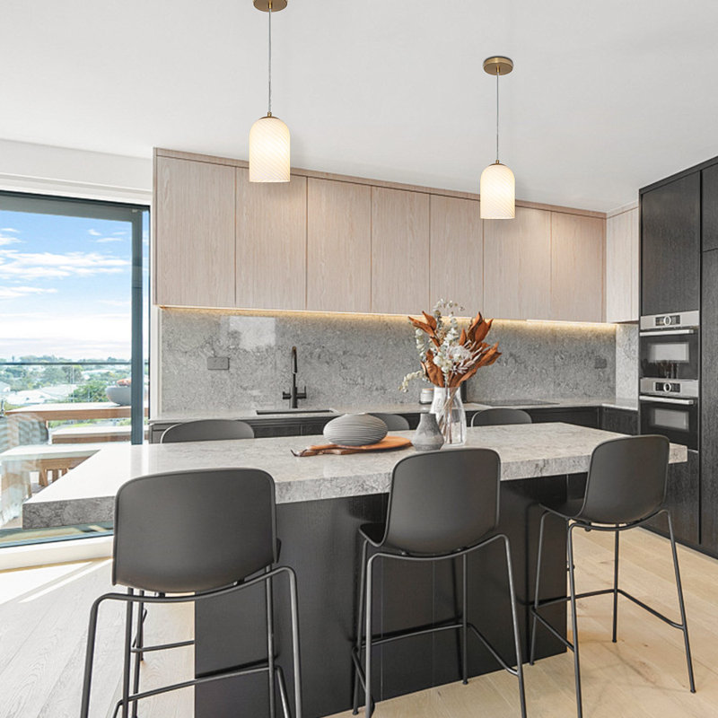 Luminaires suspendus réglables en verre Lakiska, luminaire suspendu en verre moderne pour îlot de cuisine, blanc