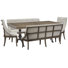 Extendable Rectangular Dining Table With 2 Benches And 2 Arm Chairs