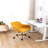 Yellow Modern Teddy Fabric Office Chair, Adjustable Height 360 Revolving Home Office Chair, With Gold Metal Legs And Universal Wheel For Indoor-1098363294