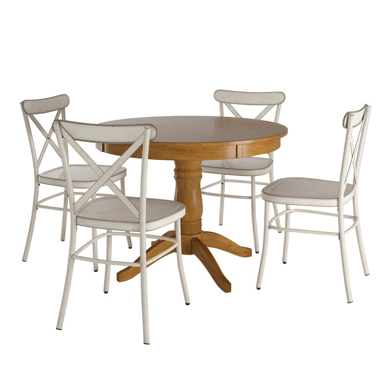 Ensemble repas pour 4 personnes Aliha, Blanc antique