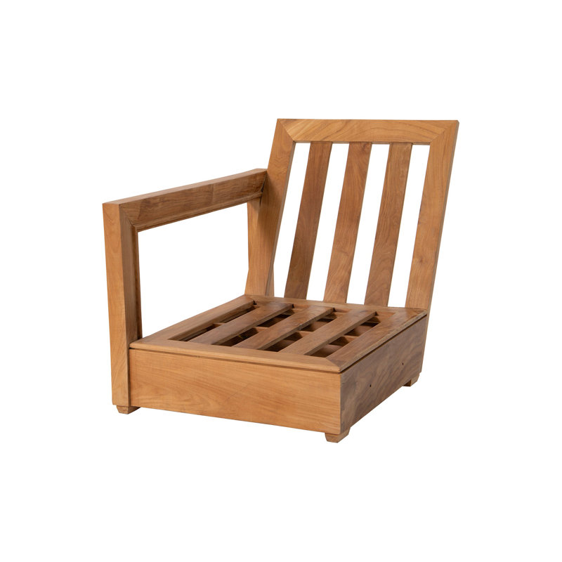 Chatsworth Outdoor Teak One Arm Lounge Chair, Natural