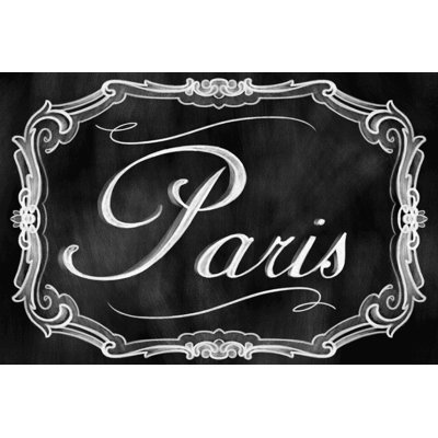Paris, craie, art textuel sur toile tendue