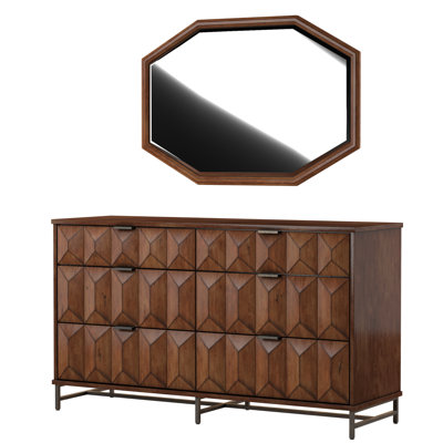 Commode double 6 tiroirs avec miroir Emden