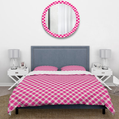 Ensemble de housse de couette Pink Houndstooth Charm II - Traditional