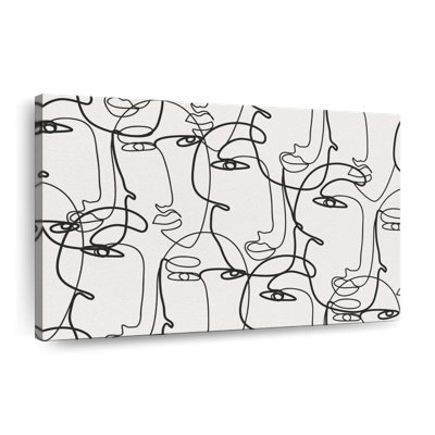 Illustration de visages de femmes sur toile