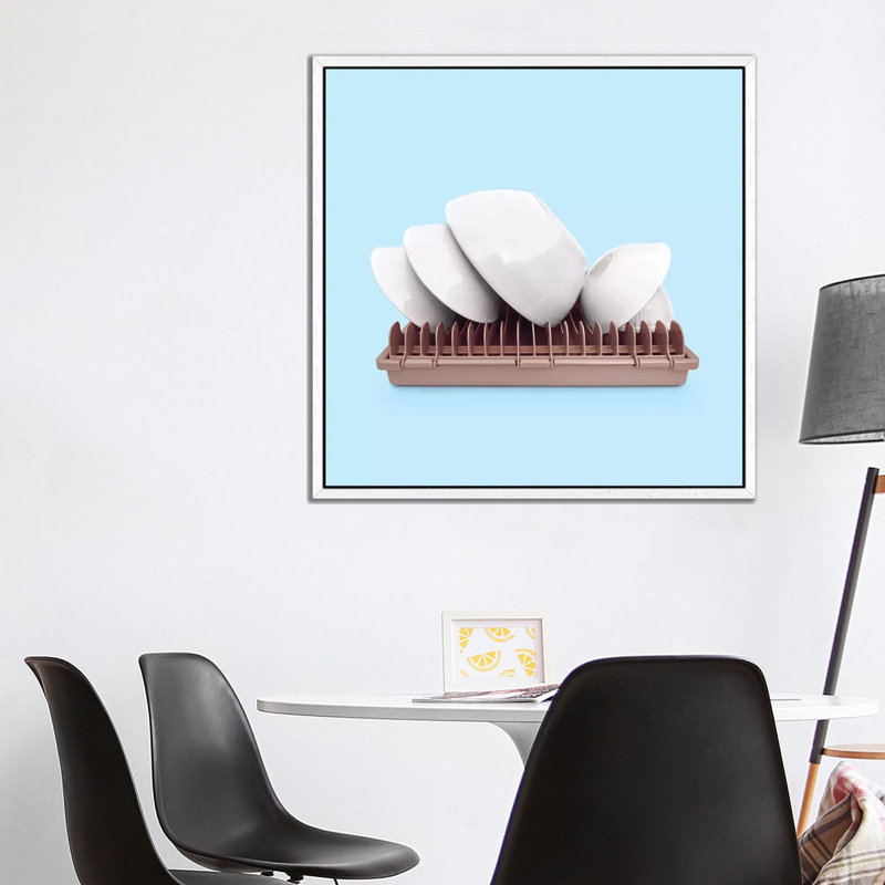 Sydney Plates by Paul Fuentes - Print on Canvas, 93.98 cm H x 93.98 cm W x 3.175 cm D, White Framed